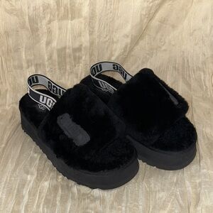 UGG Disco Slide-  Platform with Logo Heel Strap